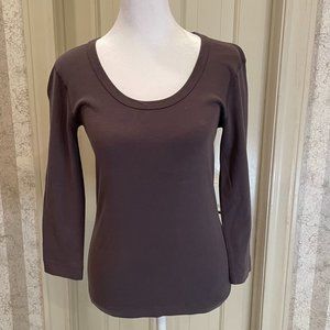Three Dots Brown Top